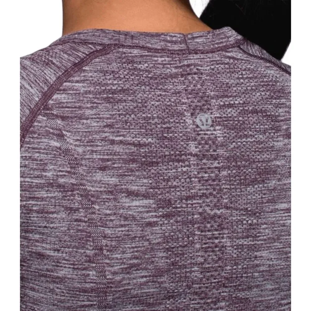 LULULEMON ATHLETIC Swiftly Tech Short Sleeve Crew In Heathered Back Cherry Size